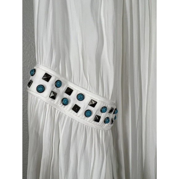 Ramy Brook Wyatt Studded Detail Top Size Small S Ivory Semi Sheer - Picture 7 of 7